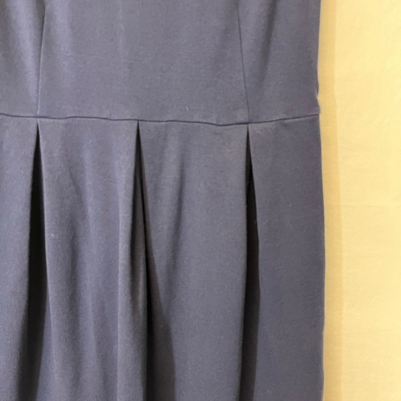 Gap Navy A - Line Tank Dress Pleating Cotton Blend Academia School Girl Size 8 - Picture 5 of 6